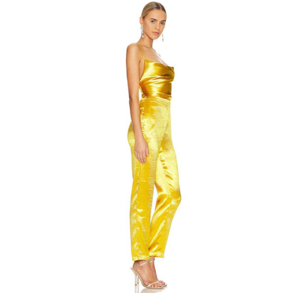 Lovers and Friends Britt Jumpsuit in Prosecco Gold NWT Size Small - Picture 3 of 4